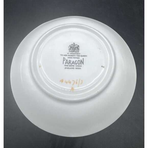 Paragon By Appointment Her Majesty Queen PINK Floral Gold Demitasse Cup & Saucer - Picture 4 of 12